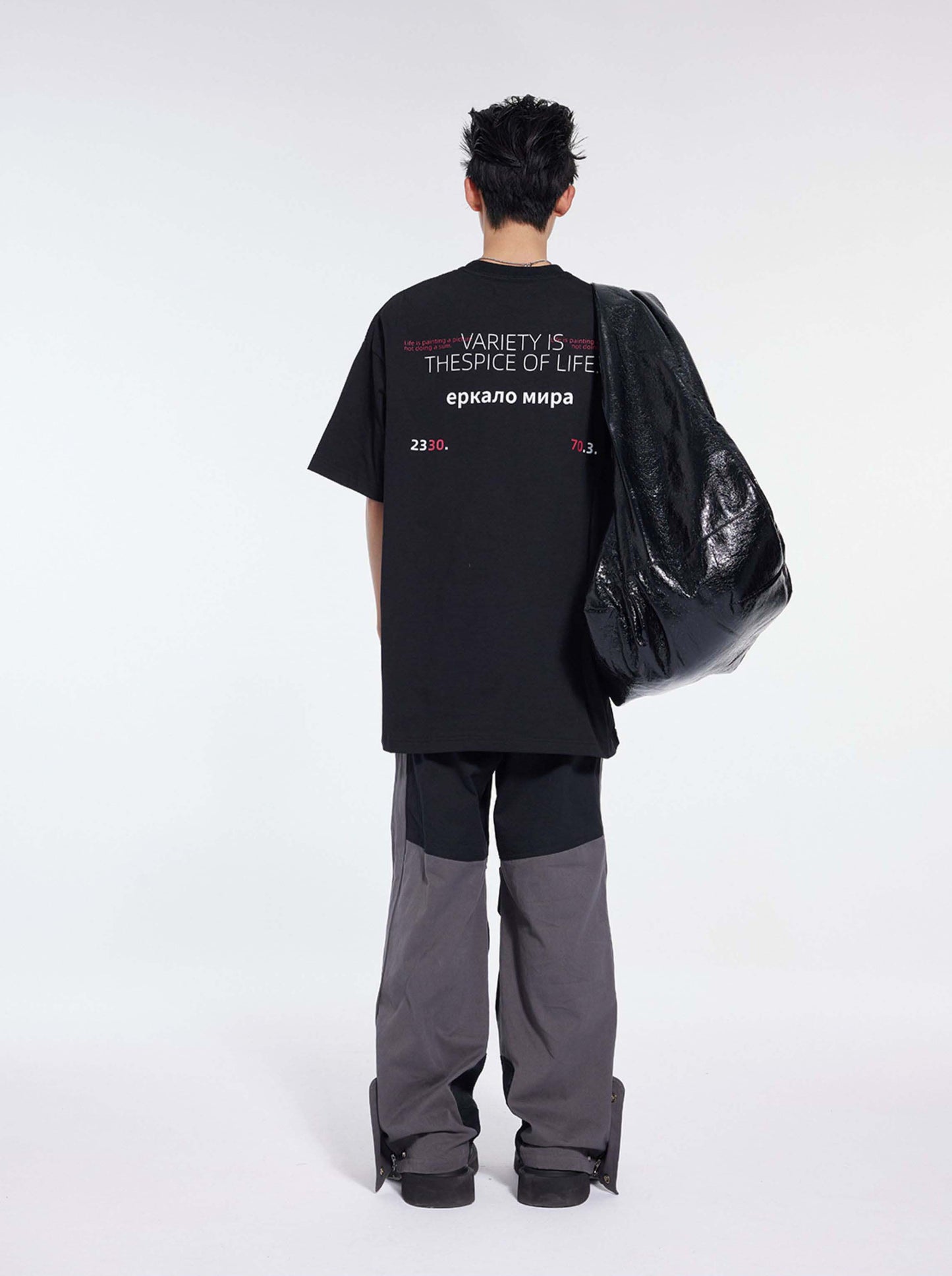 Colorblock Deconstructed Straight Pants