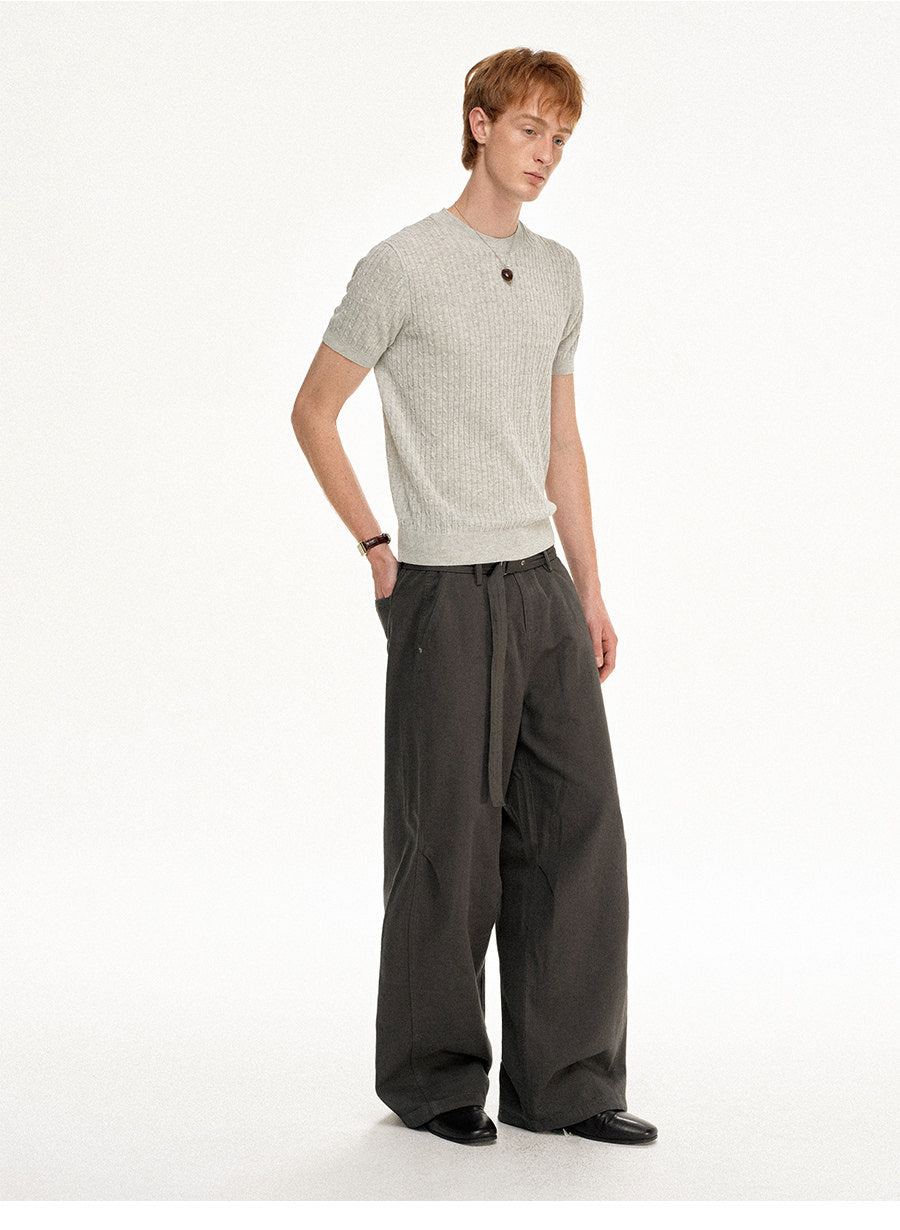 Straight-leg wide-leg pants
