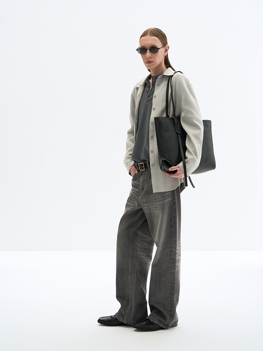 Mid-Length Drape Knit Cardigan