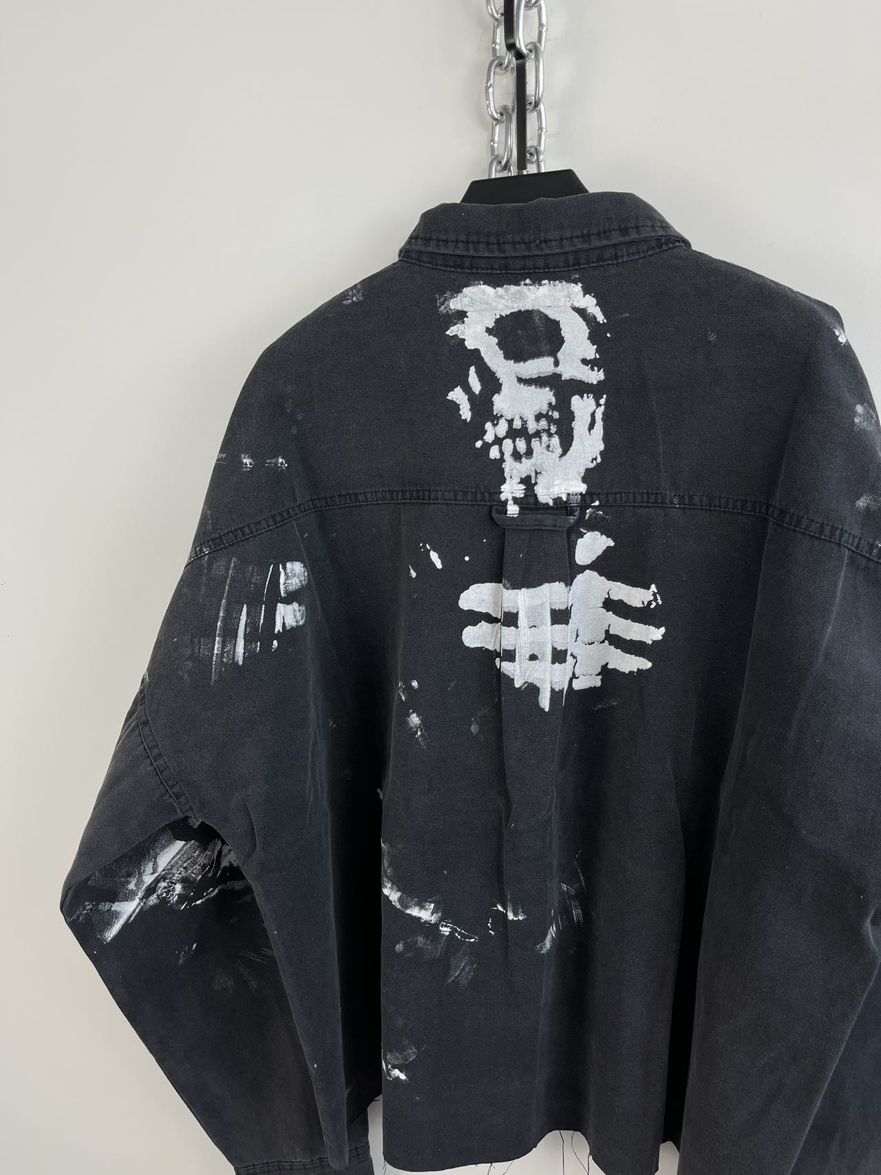 Washed and Damaged Long Sleeve Casual Shirt