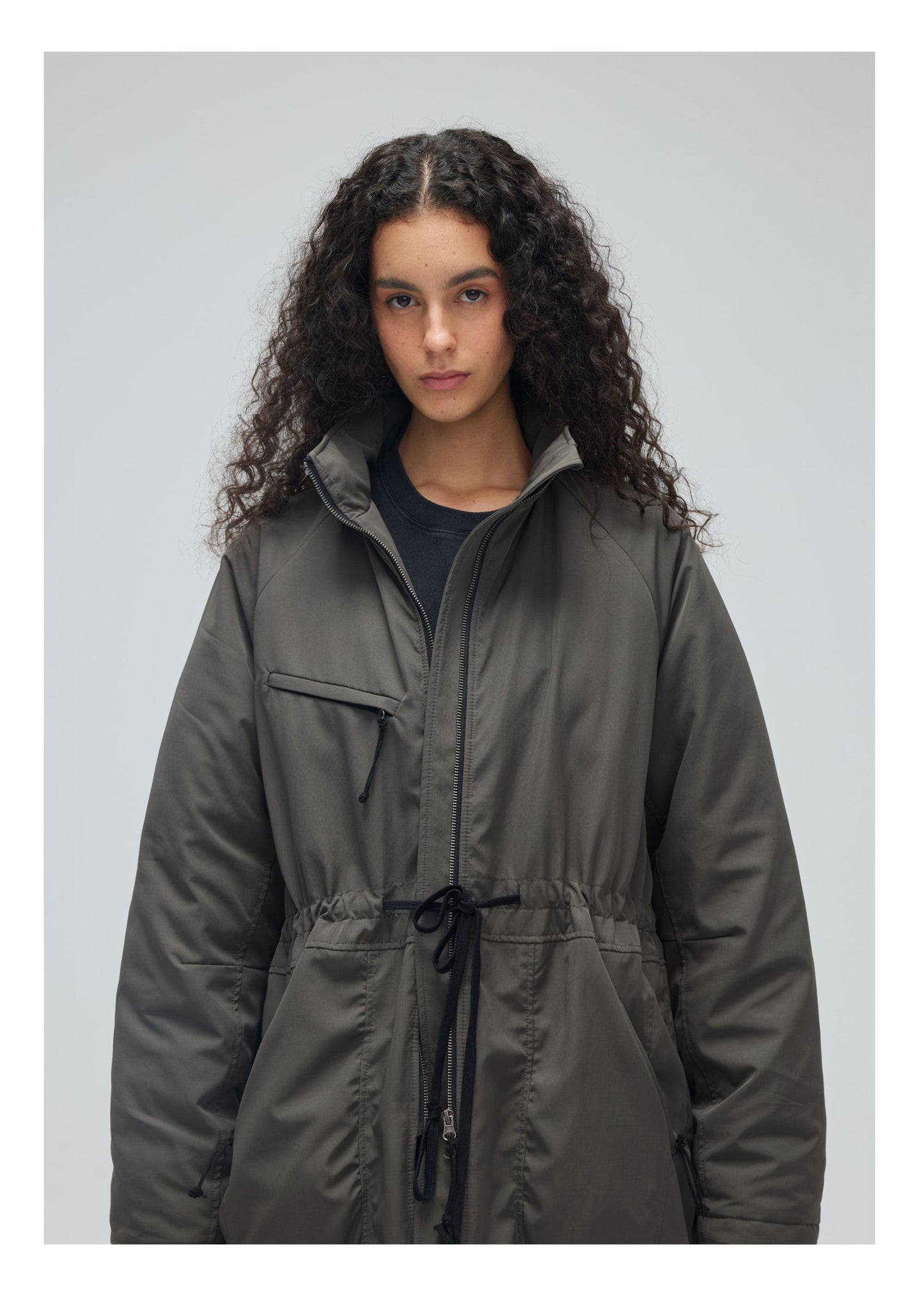 Mid-length Stand Collar Casual Coat