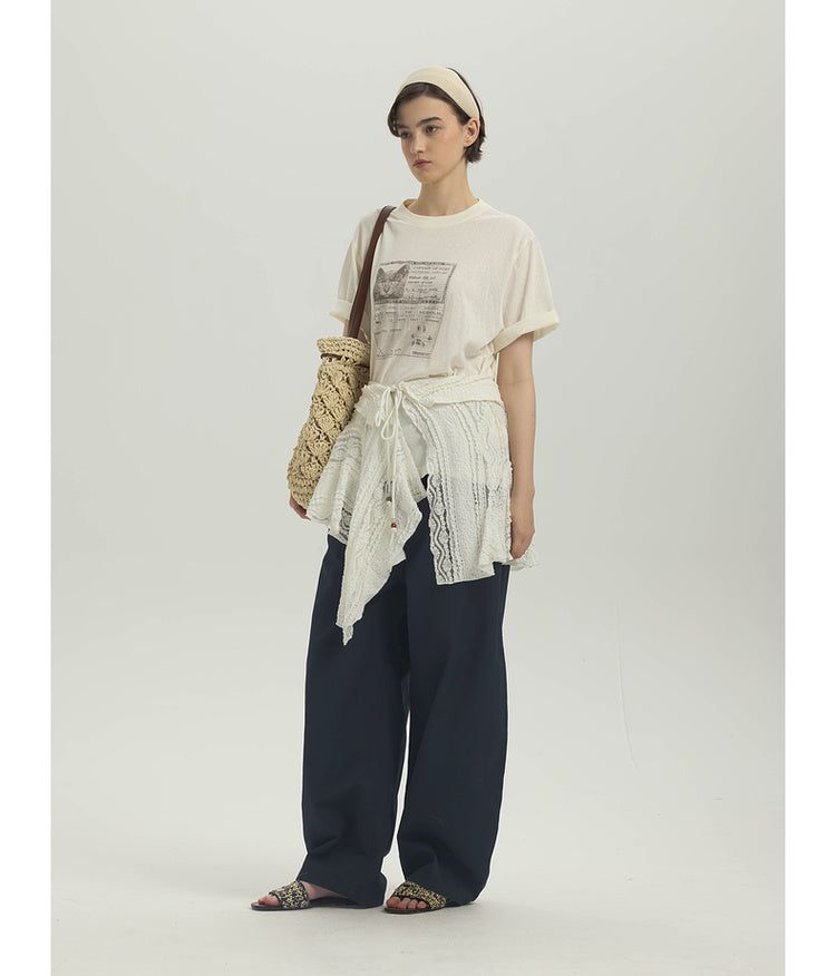 Irregular Split Lace Skirt