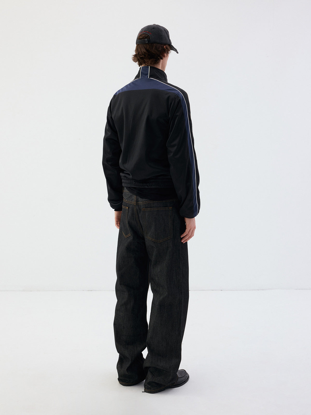 Jacket with a stand-up collar and a zipper