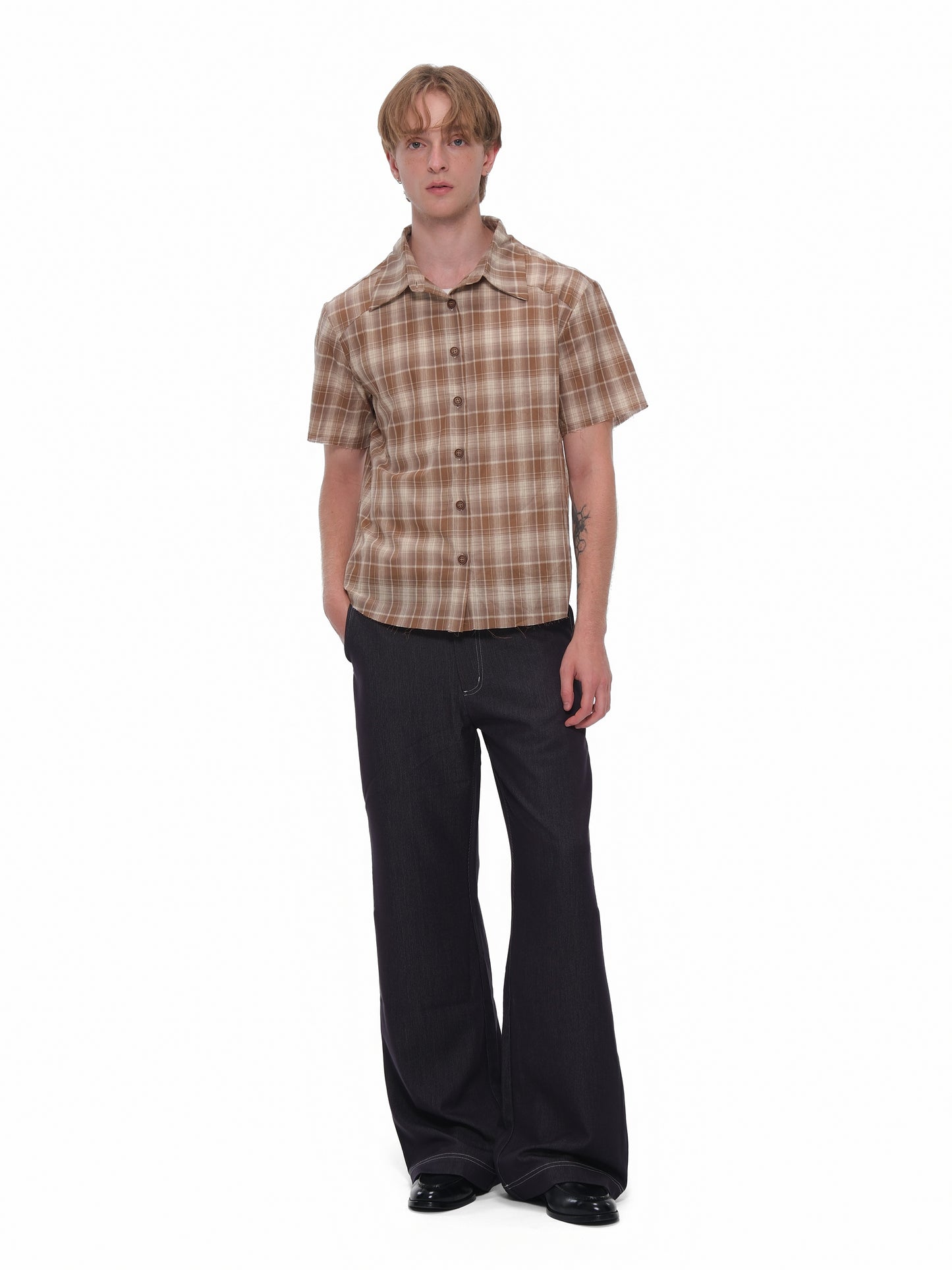 Check pattern casual shirt