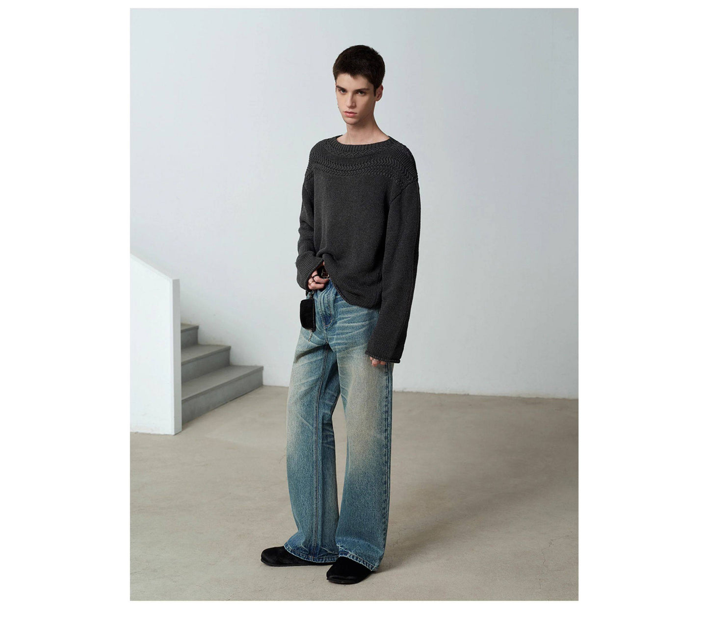 Distressed Wash Jeans