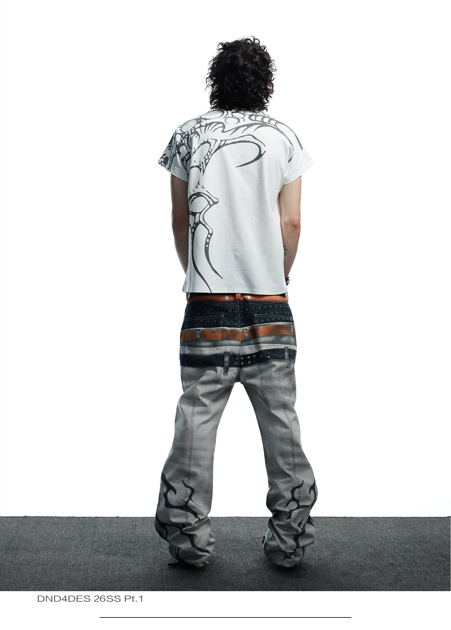 Double-Waistband Straight-Leg Flared Jeans