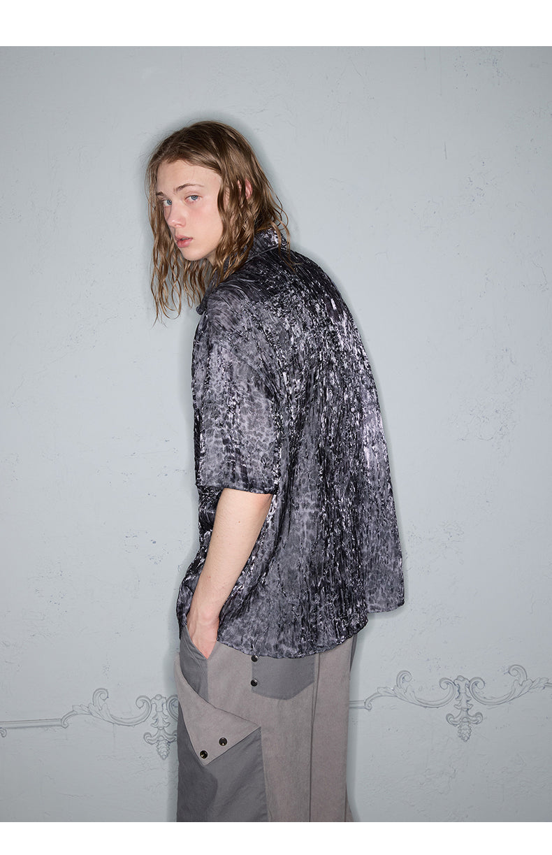 Shiny Wrinkle Finish Shirt