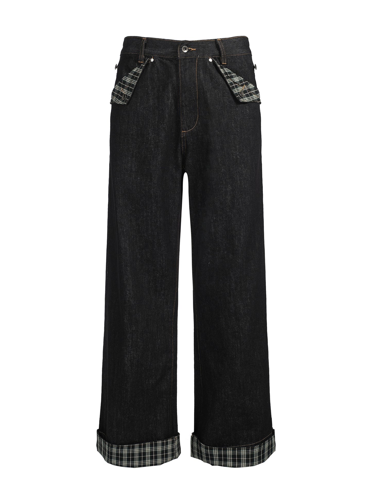 Patchwork Washed Denim Pants