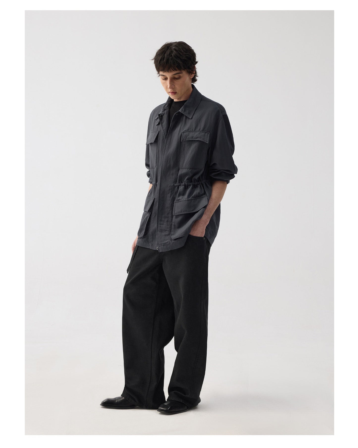 Adjustable Belt Loose Casual Denim Pants