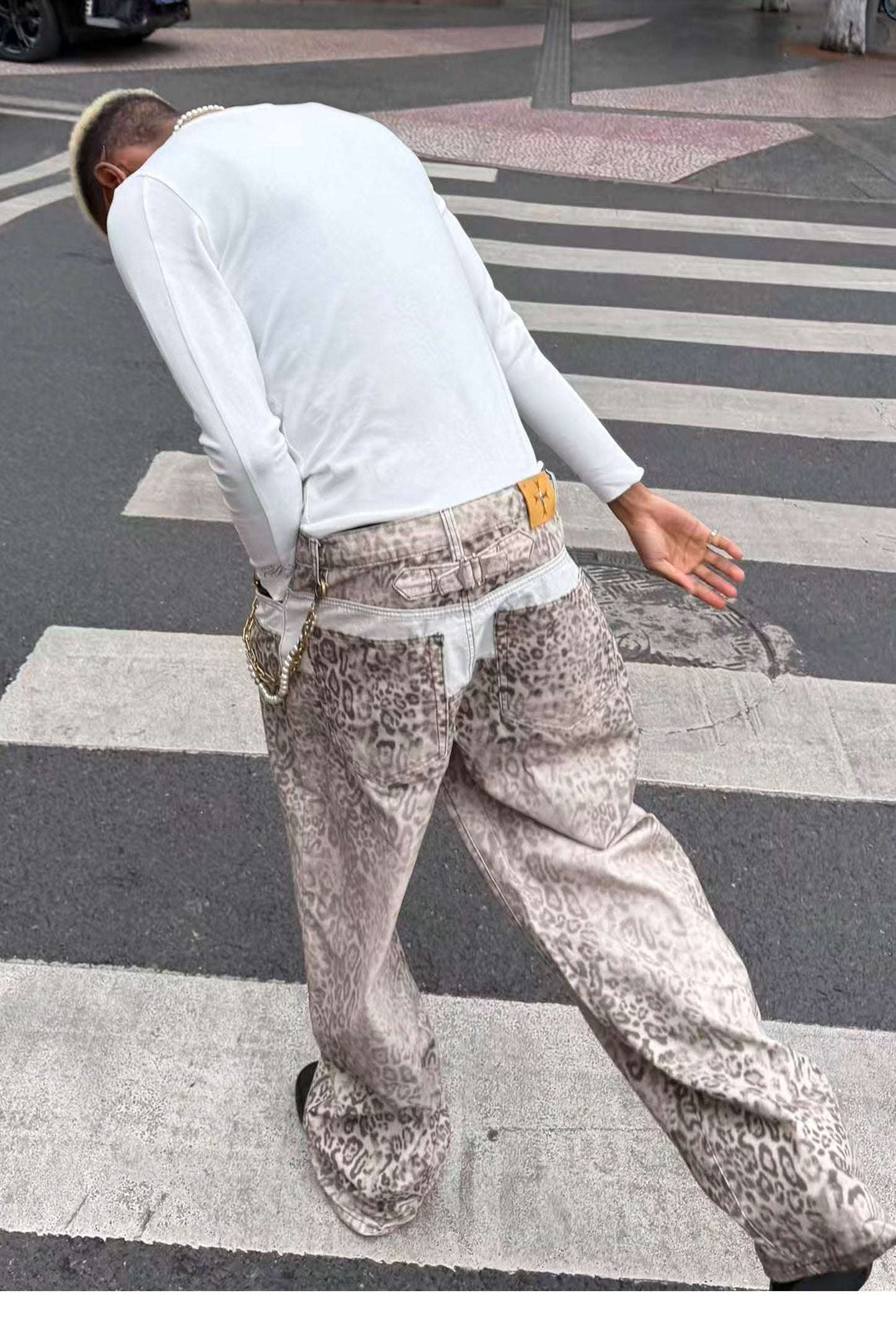 Custom Leopard-Print Casual Pants
