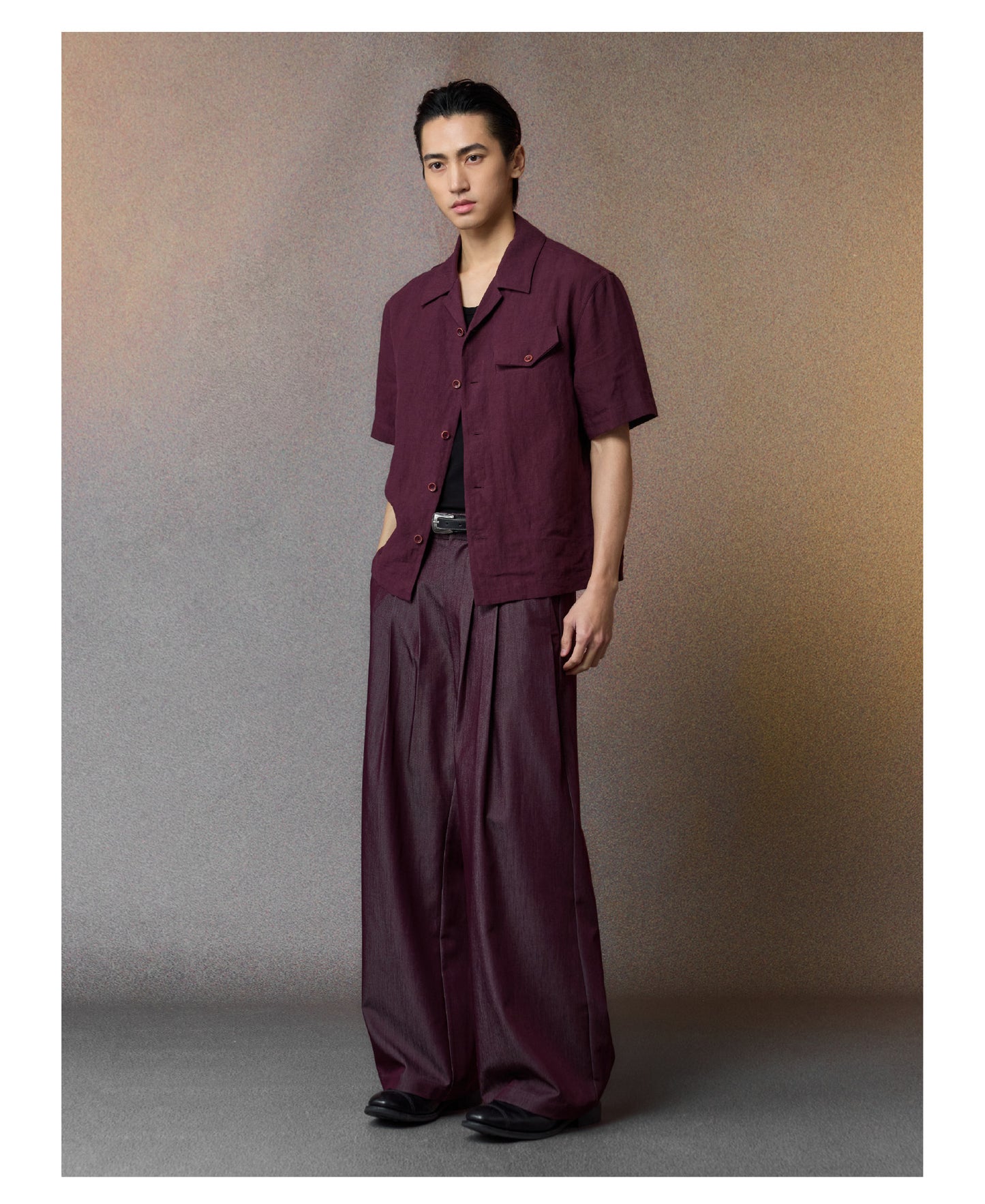 Irregular Silhouette Cuban Collar Shirt
