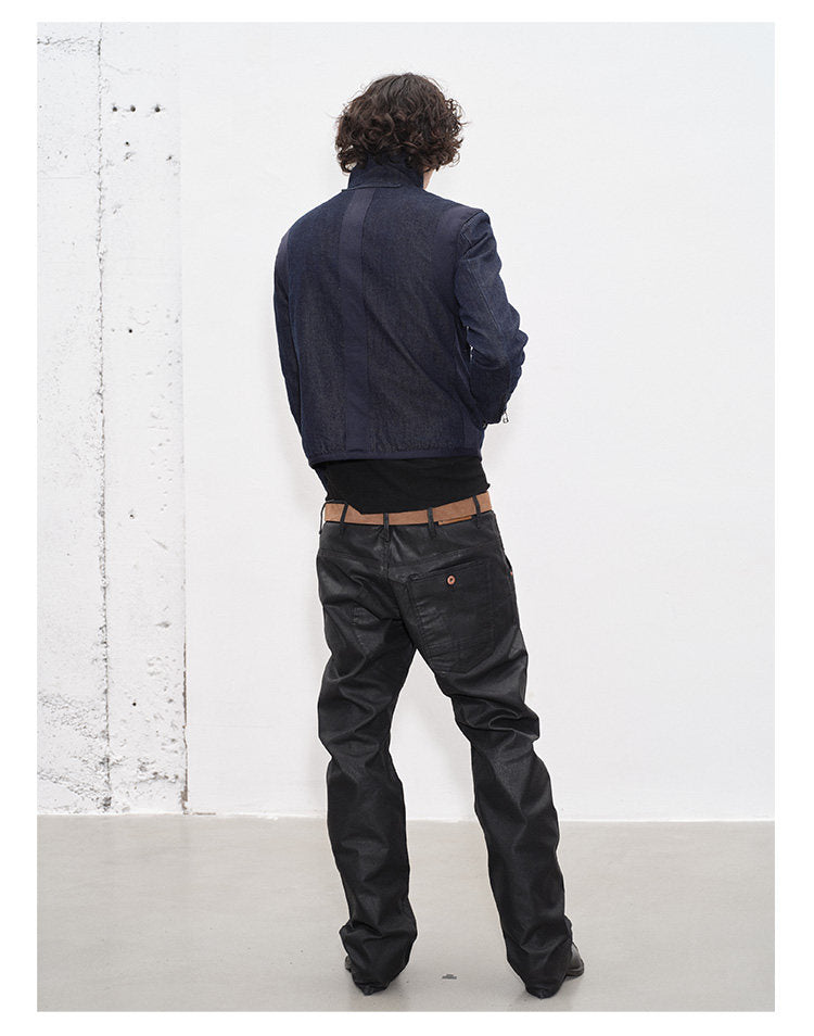 Hand-Waxed Slim-Fit Casual Pants