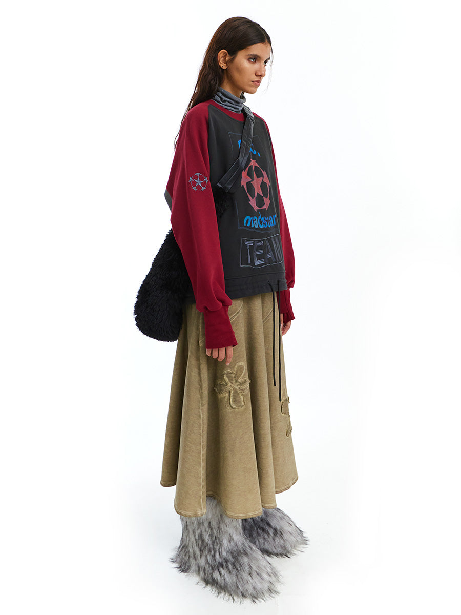 Patchwork Crew Neck Sweatshirt