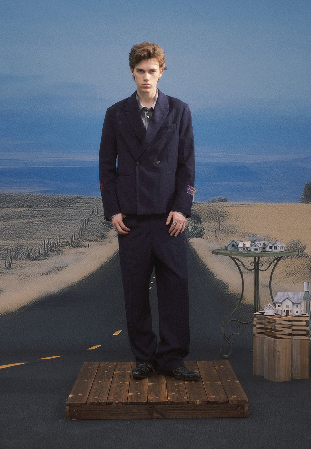 Double-Breasted Wool Blazer Jacket