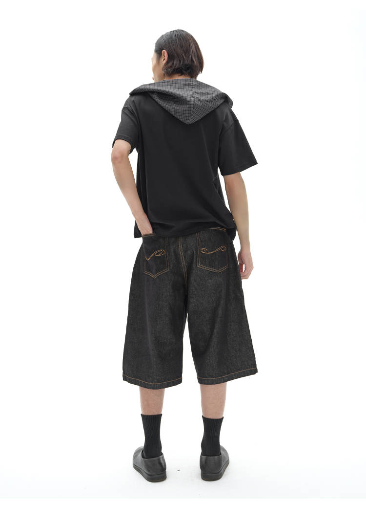 Fake Two-Piece Check T-Shirt