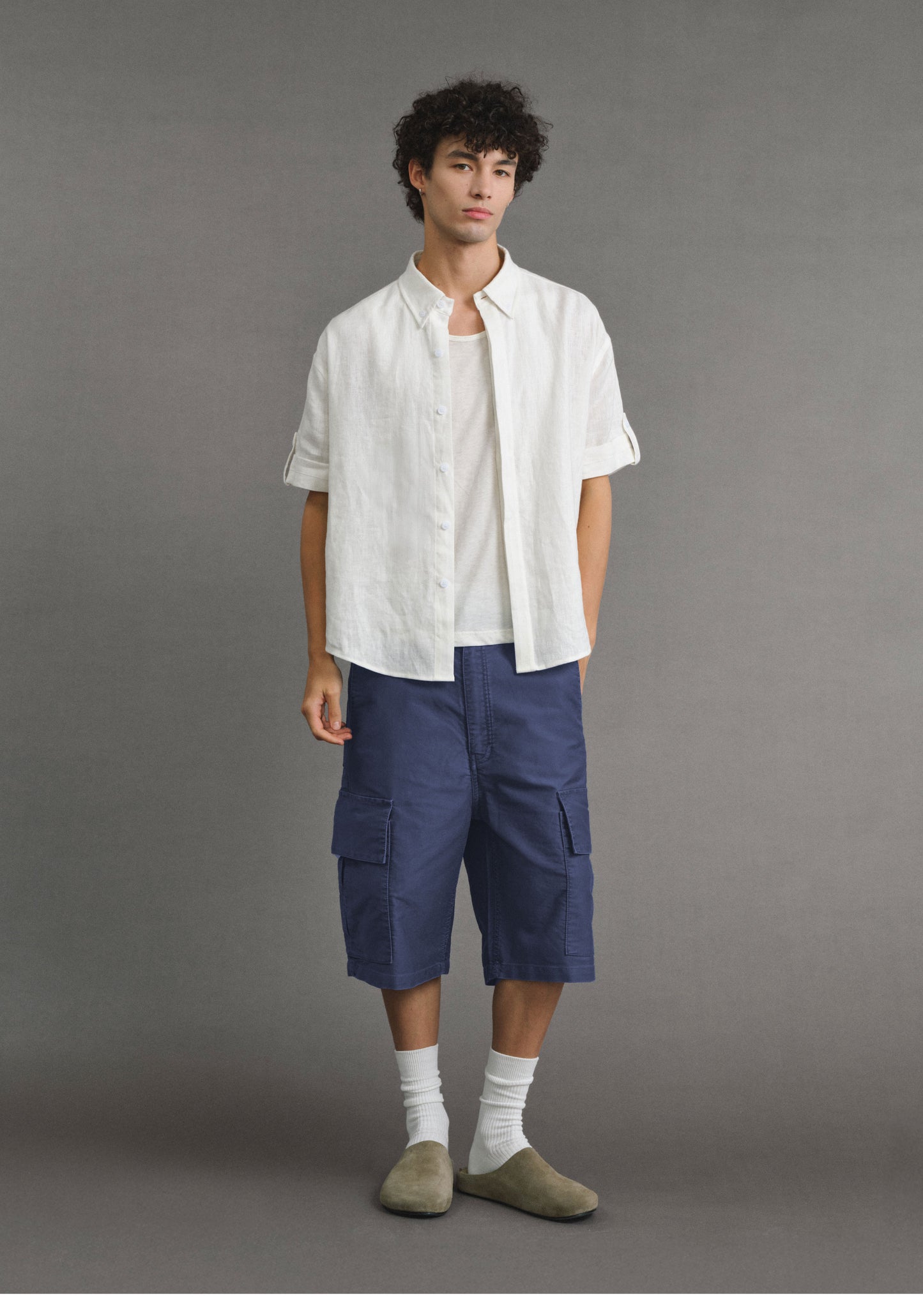 Basic Shirt with Roll-Up Sleeves