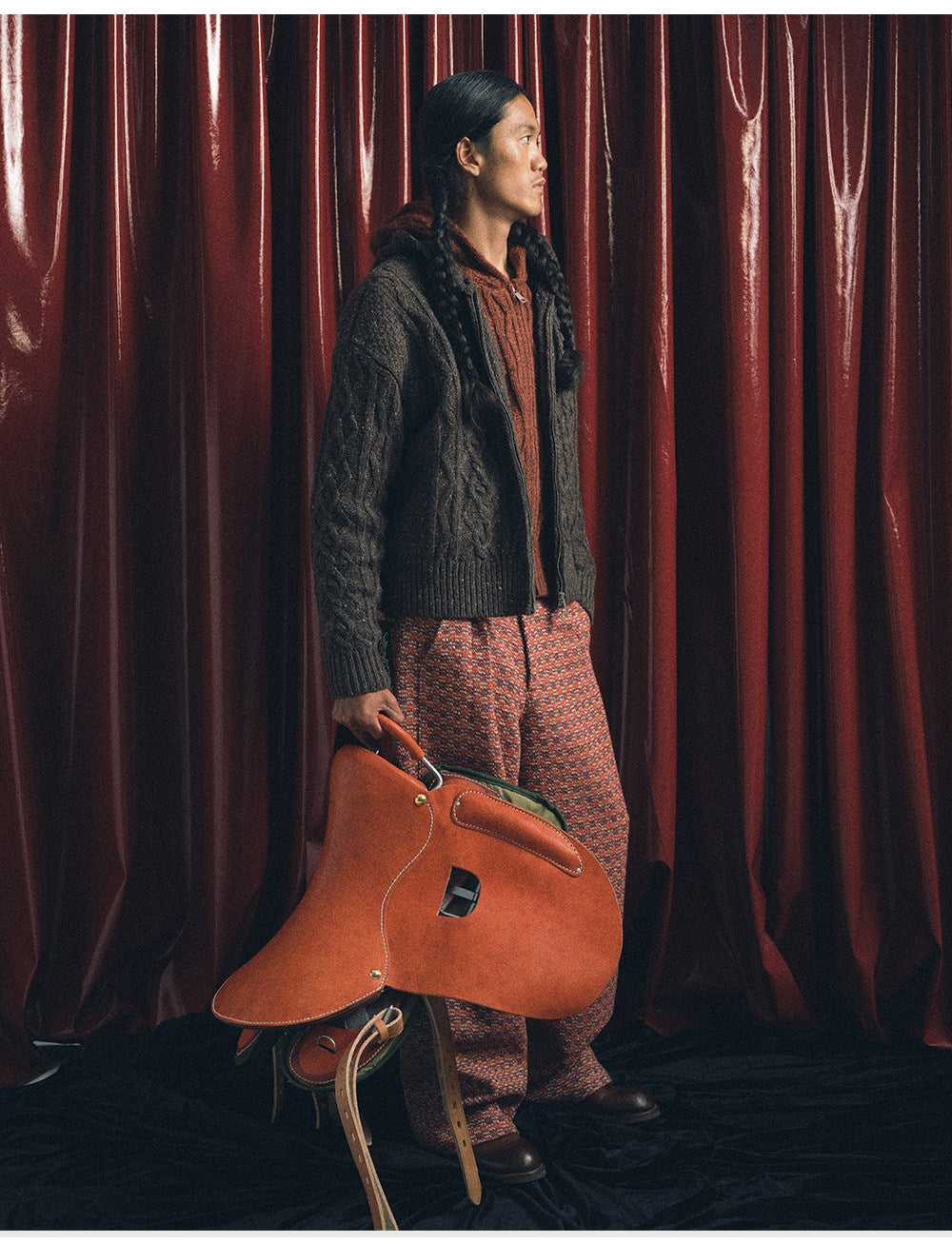 Cable-knit Zipper Cardigan