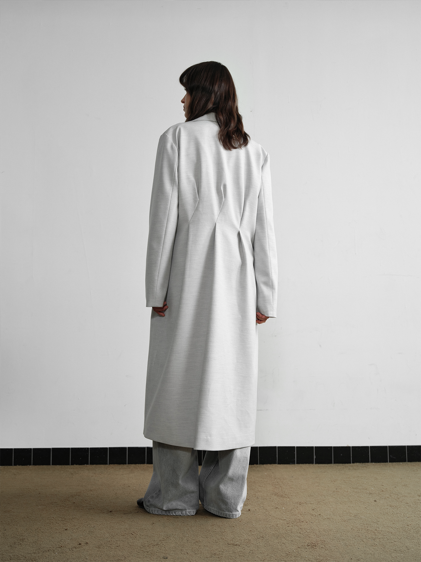 Back-Pleated Chesterfield Coat