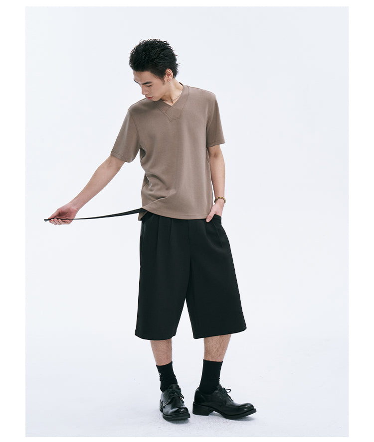 V-Neck Cross Design T-Shirt