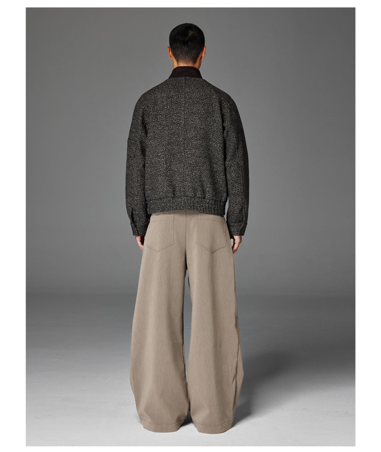 Embroidered Wool Harrington Jacket