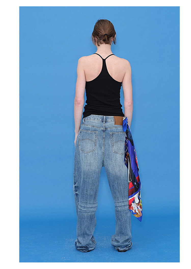 Stereo Pleats Retro Jeans
