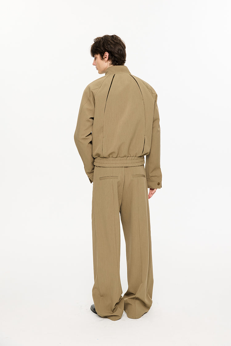 Contrast color Harrington jacket