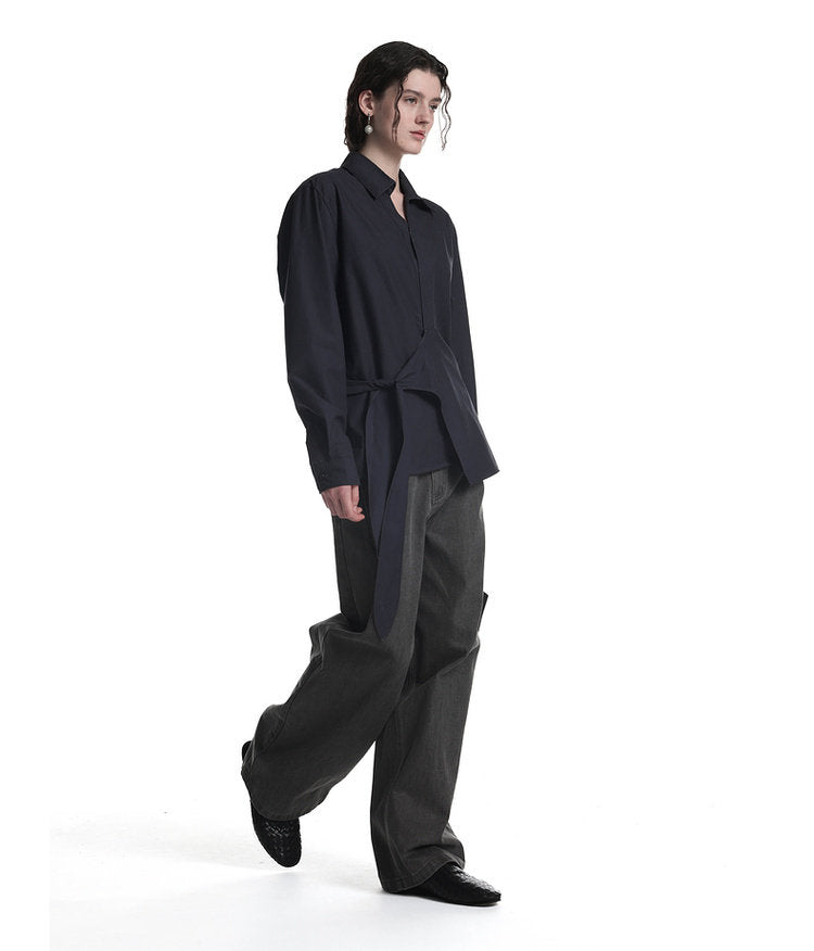 Vintage-style distressed finish shirt