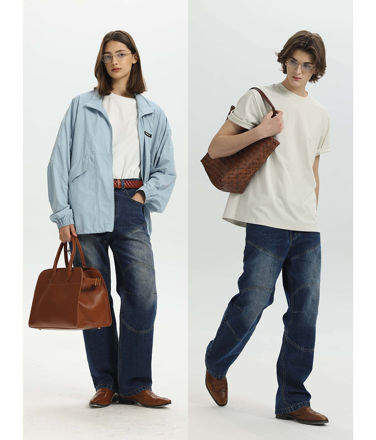 Vintage wash flared jeans