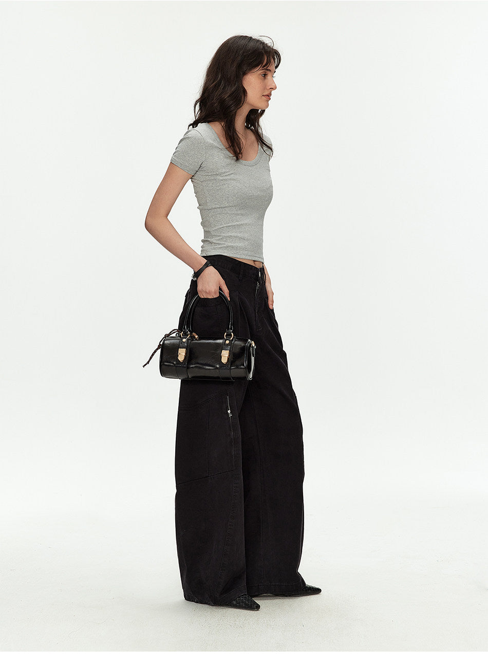 Deconstructed Curved Casual Pants