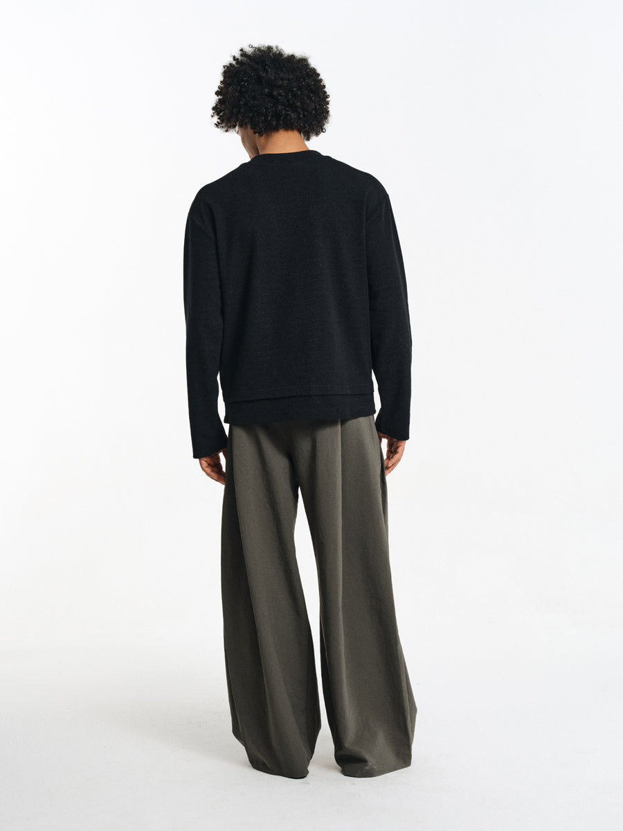 Wrinkle-resistant double-pleated casual pants