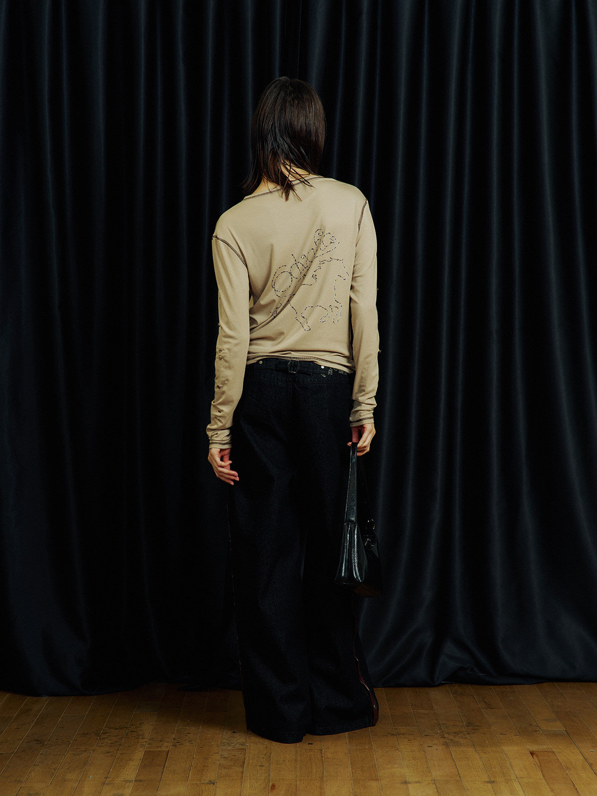 Distressed Black Raw Denim Pants