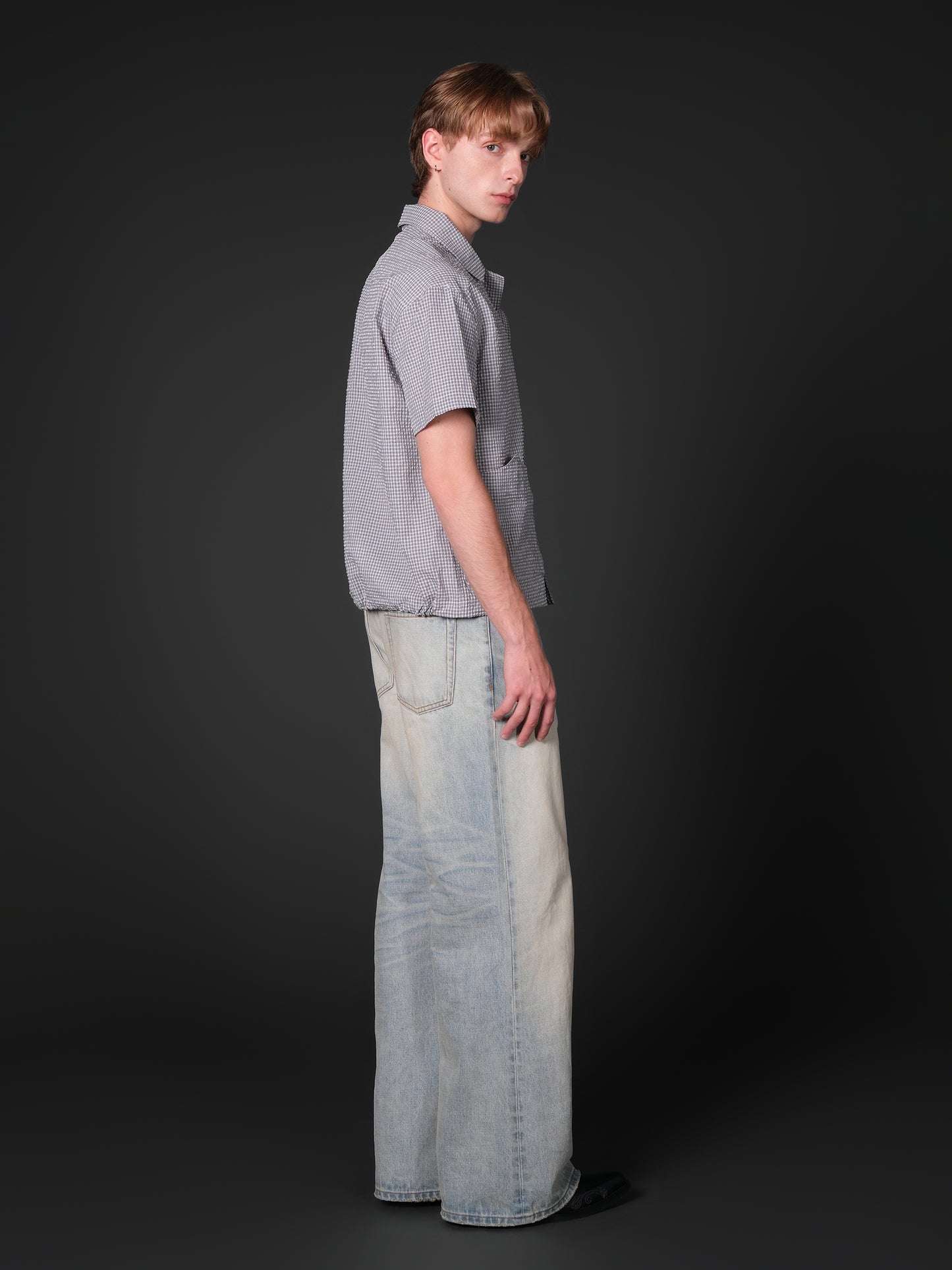 Vintage washed denim pants