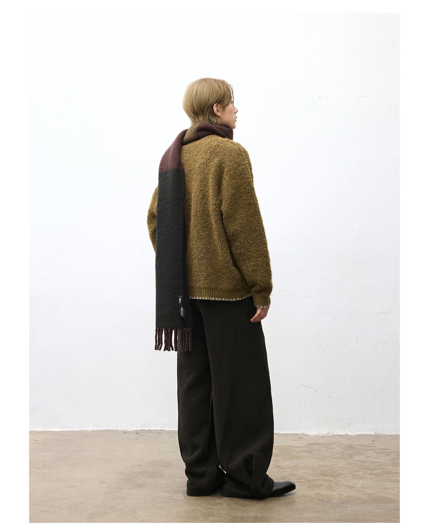 Hand-Stitched Crew Neck Cardigan