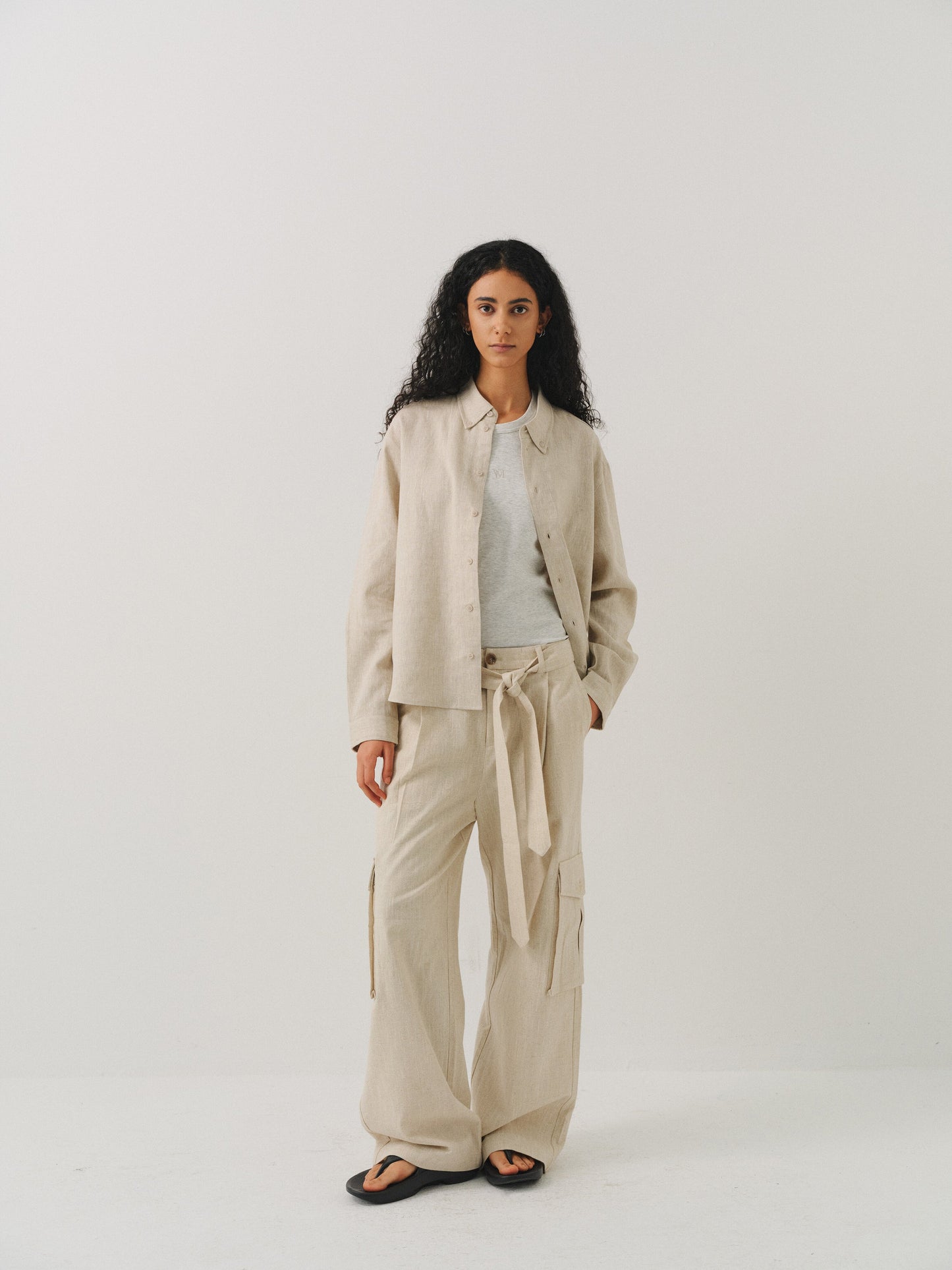Linen button-down shirt