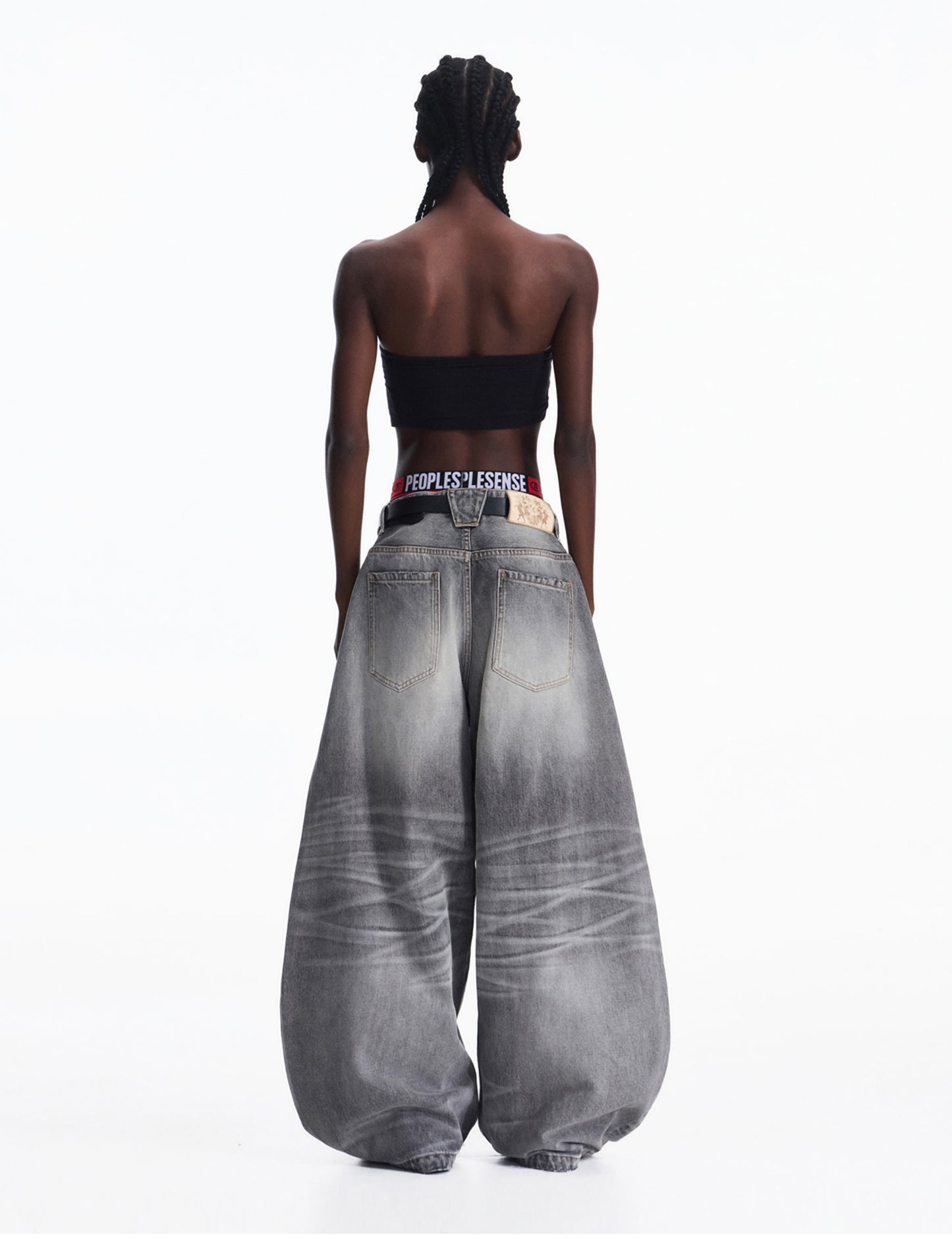 Vintage Wash Wide Leg Jeans