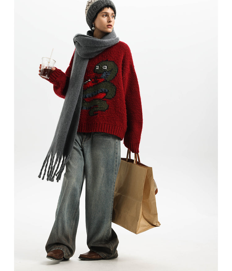 Round Neck Knit Sweater