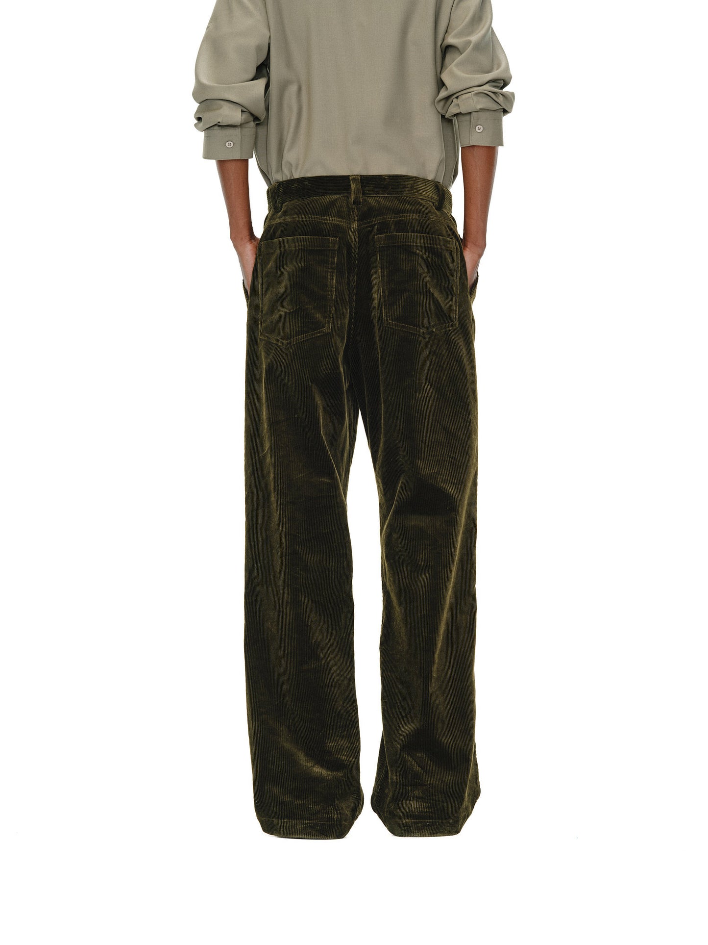 Shiny Corduroy Casual Pants