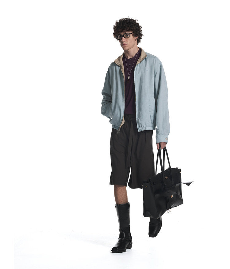 Reversible Lyocell Linen Blend Jacket