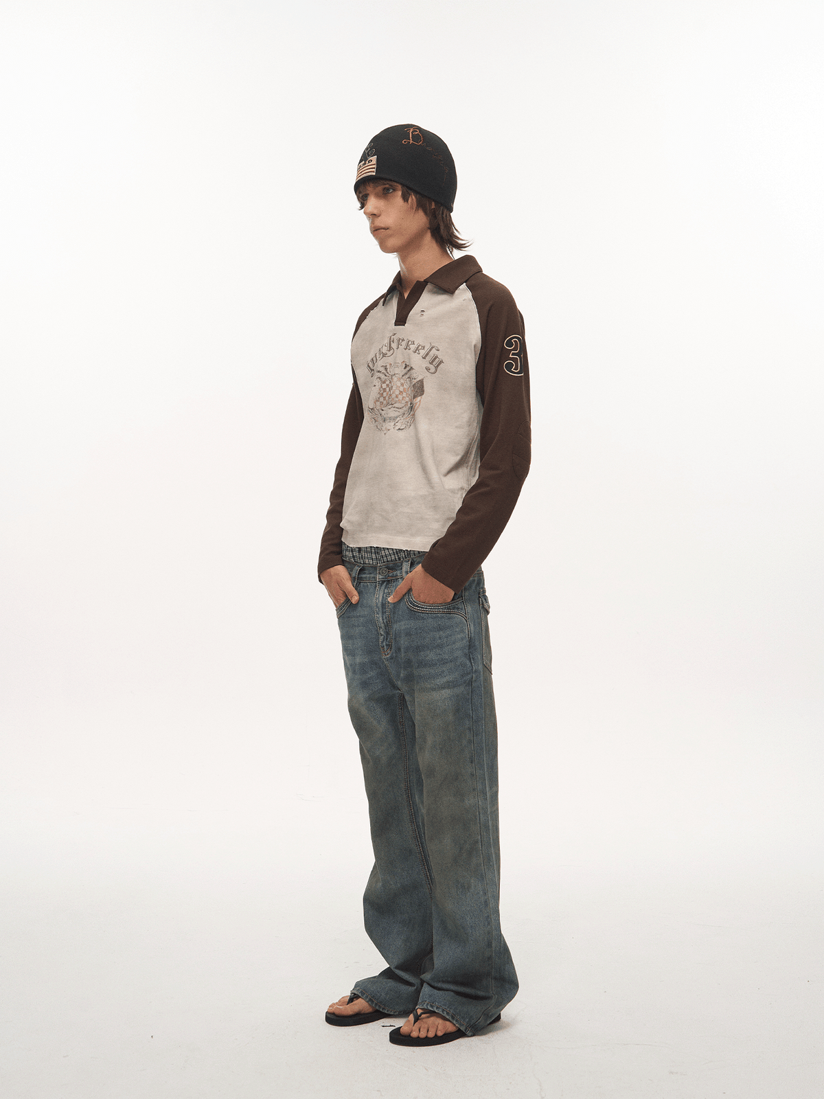 Retro Slightly Flared Denim Pants