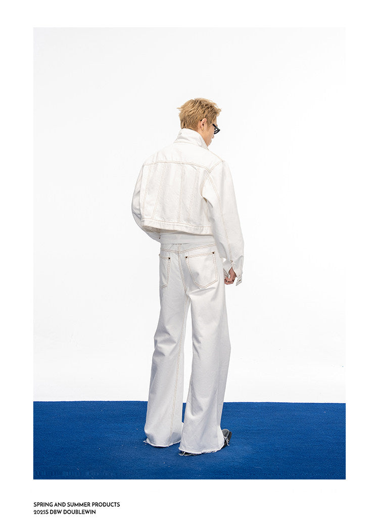Denim Pants with Fringes