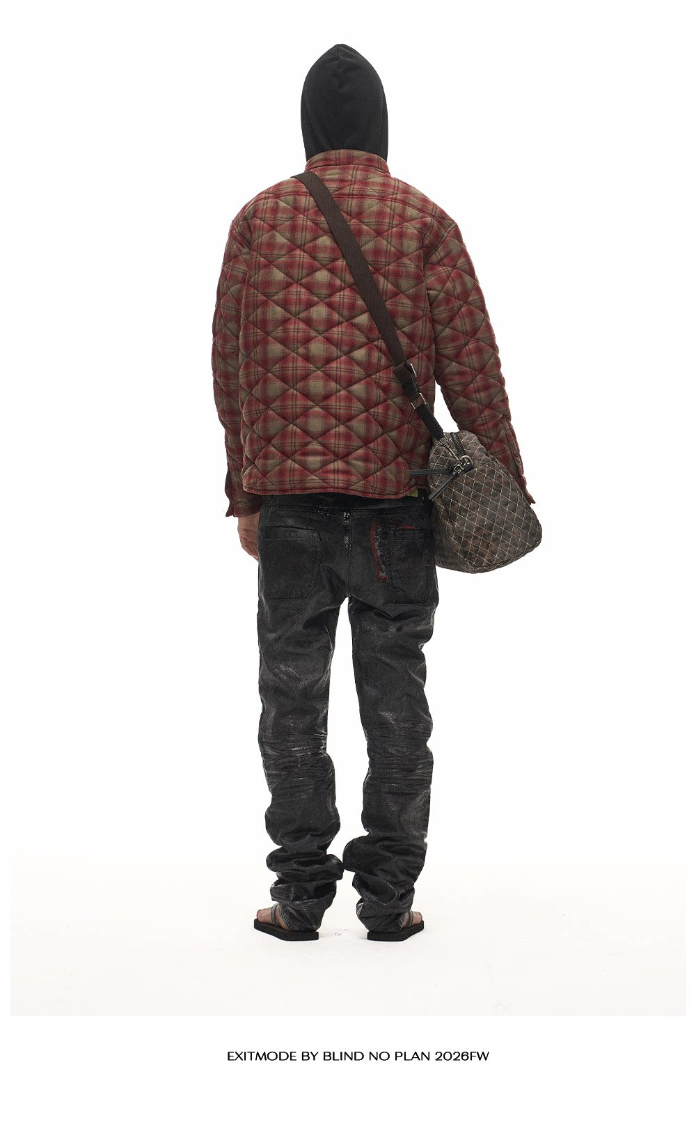 Casual Cotton Jacket with Diamond Pattern