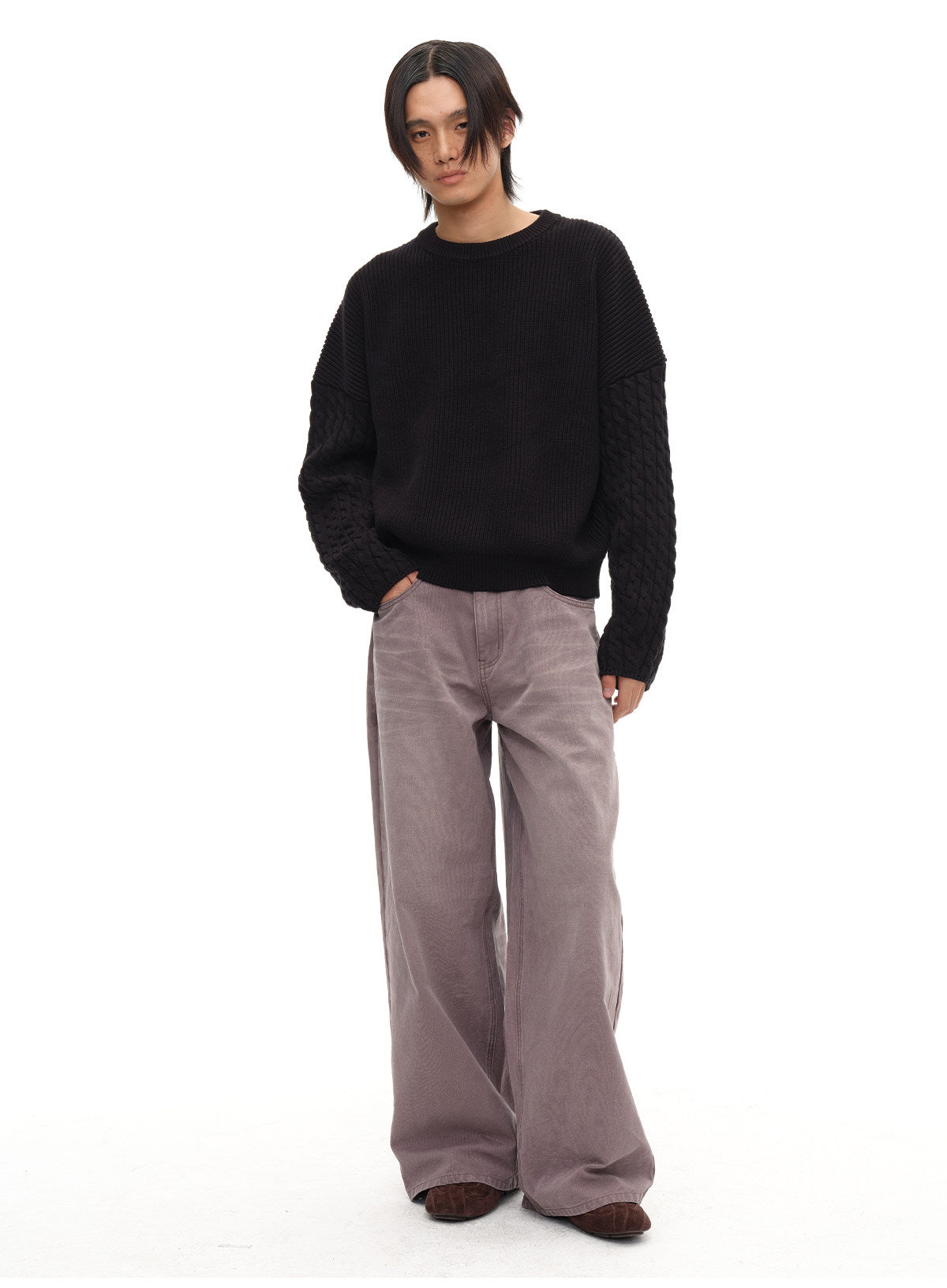 Cable-knit Sleeve Sweater