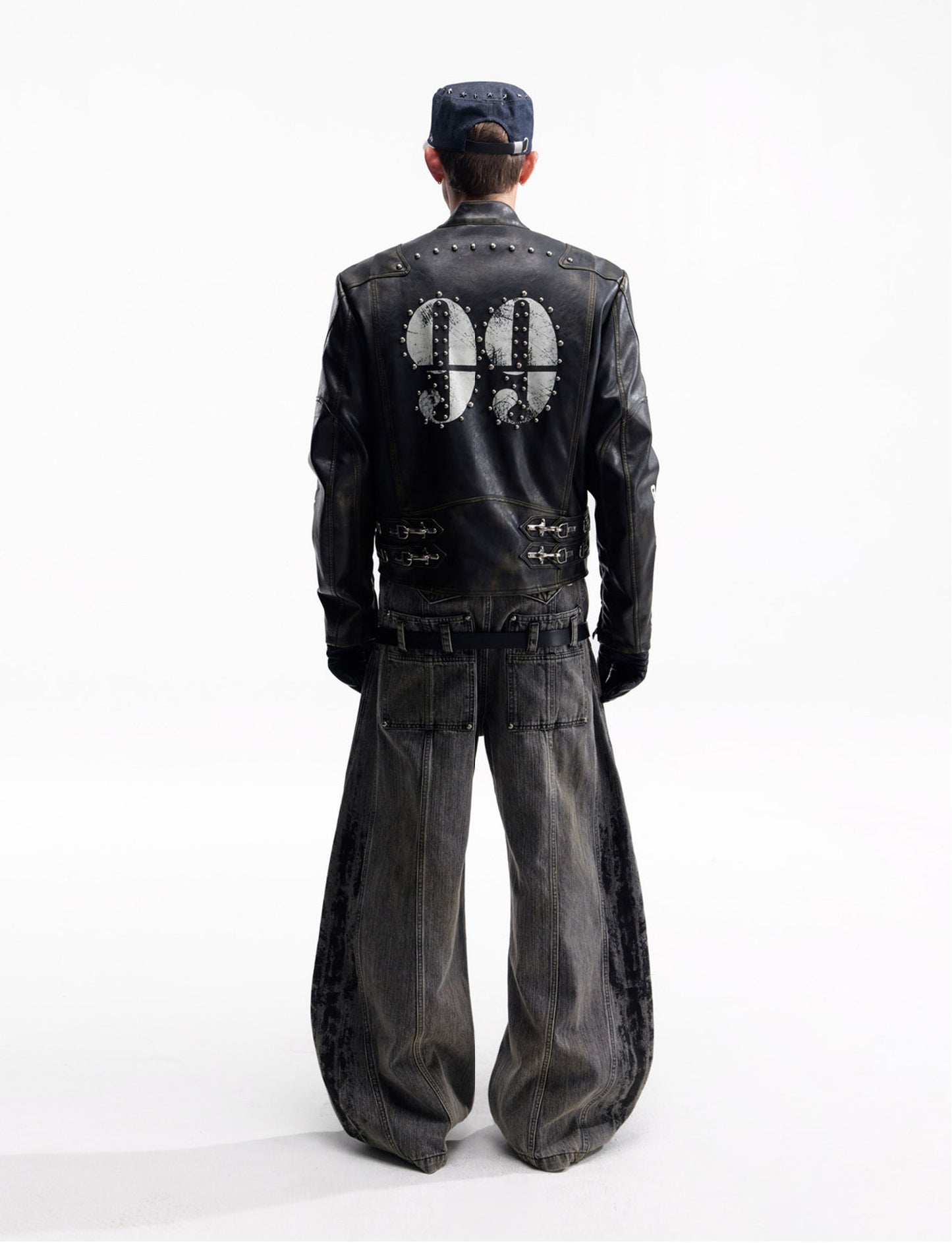 Retro Racing Style Leather Jacket