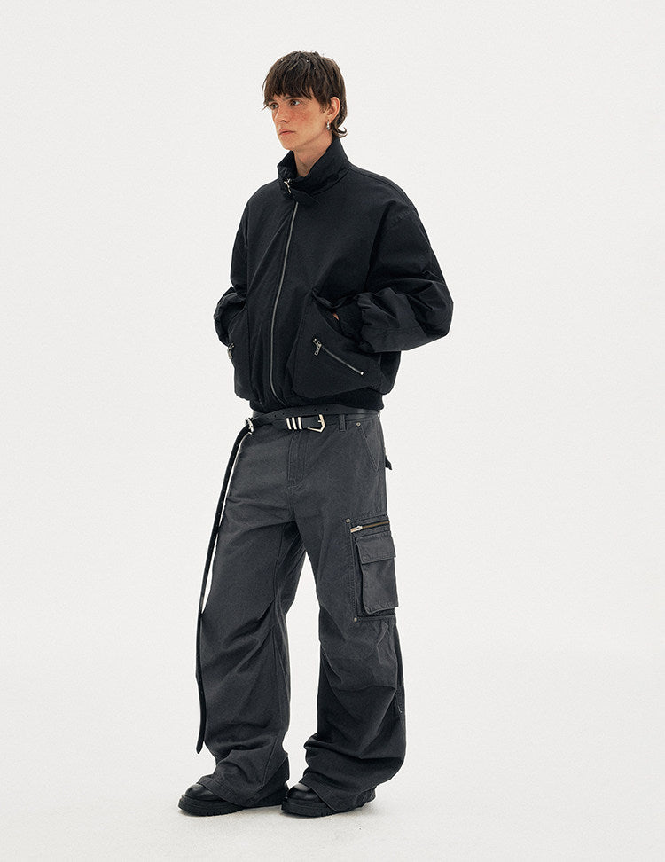 Stand Collar Large Pocket Jacket