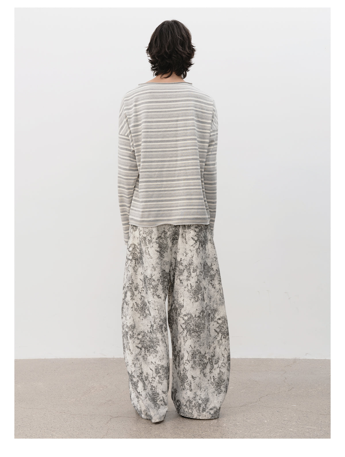 Drop shoulder striped T-shirt