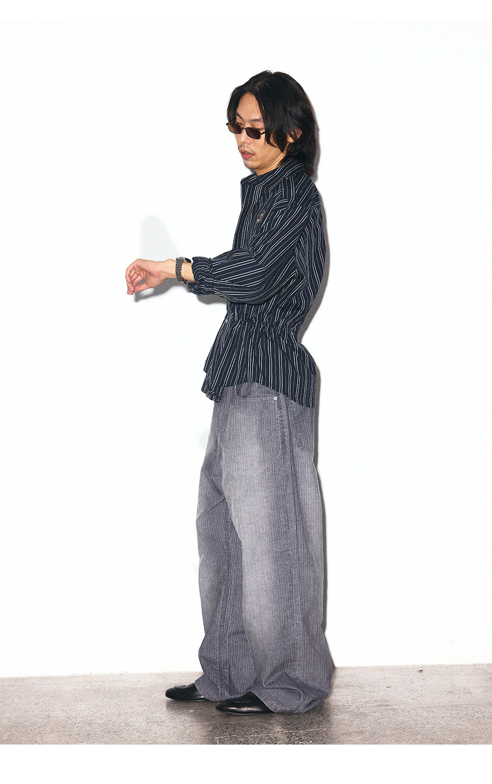 Striped Waist-Tied Shirt