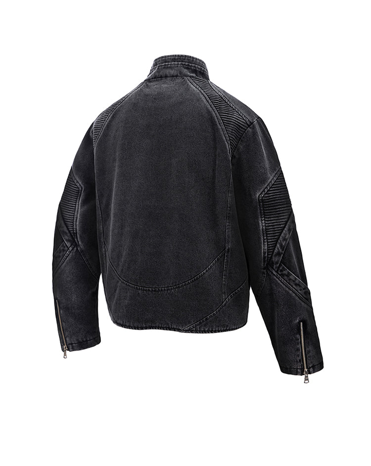 Stand collar motorcycle jacket