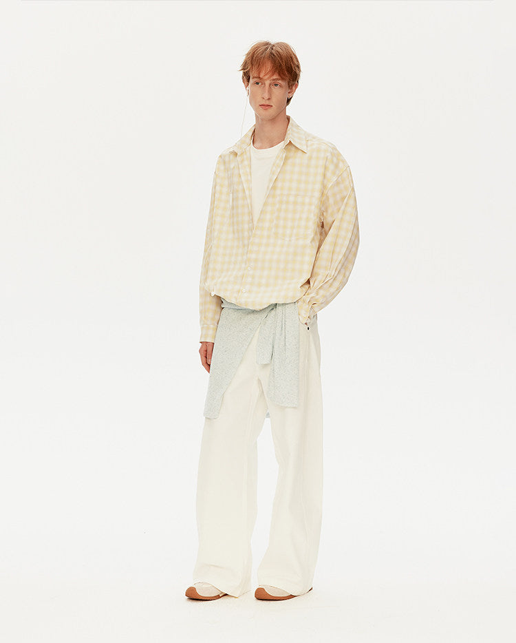 레이어드 페이크 투피스 캐주얼 셔츠