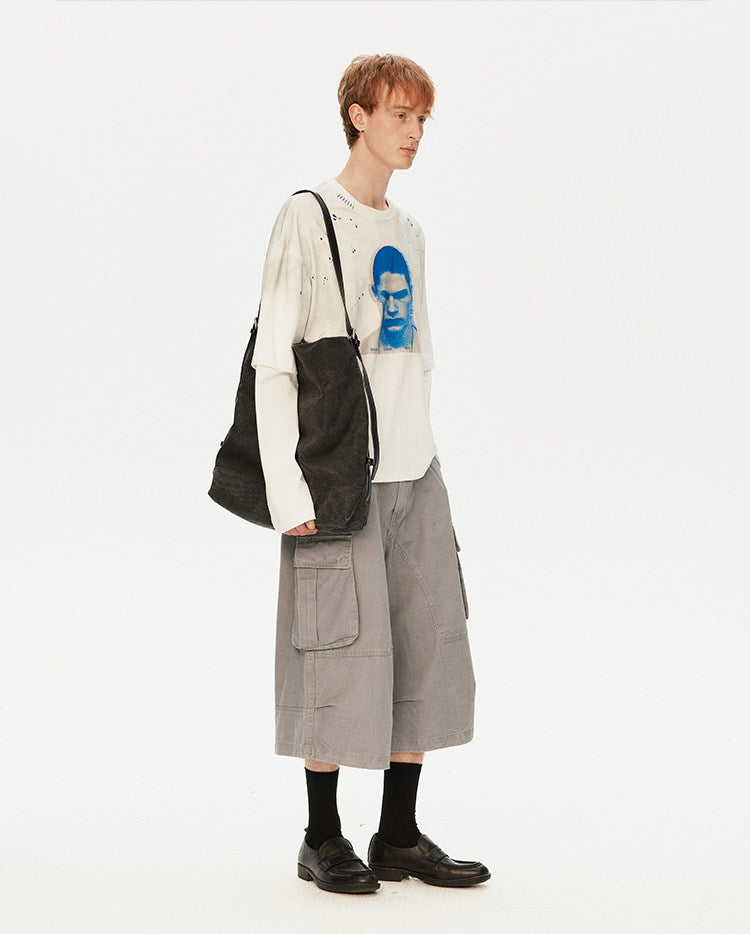 레트로 스타일 빈티지 프린트 투피스 티셔츠