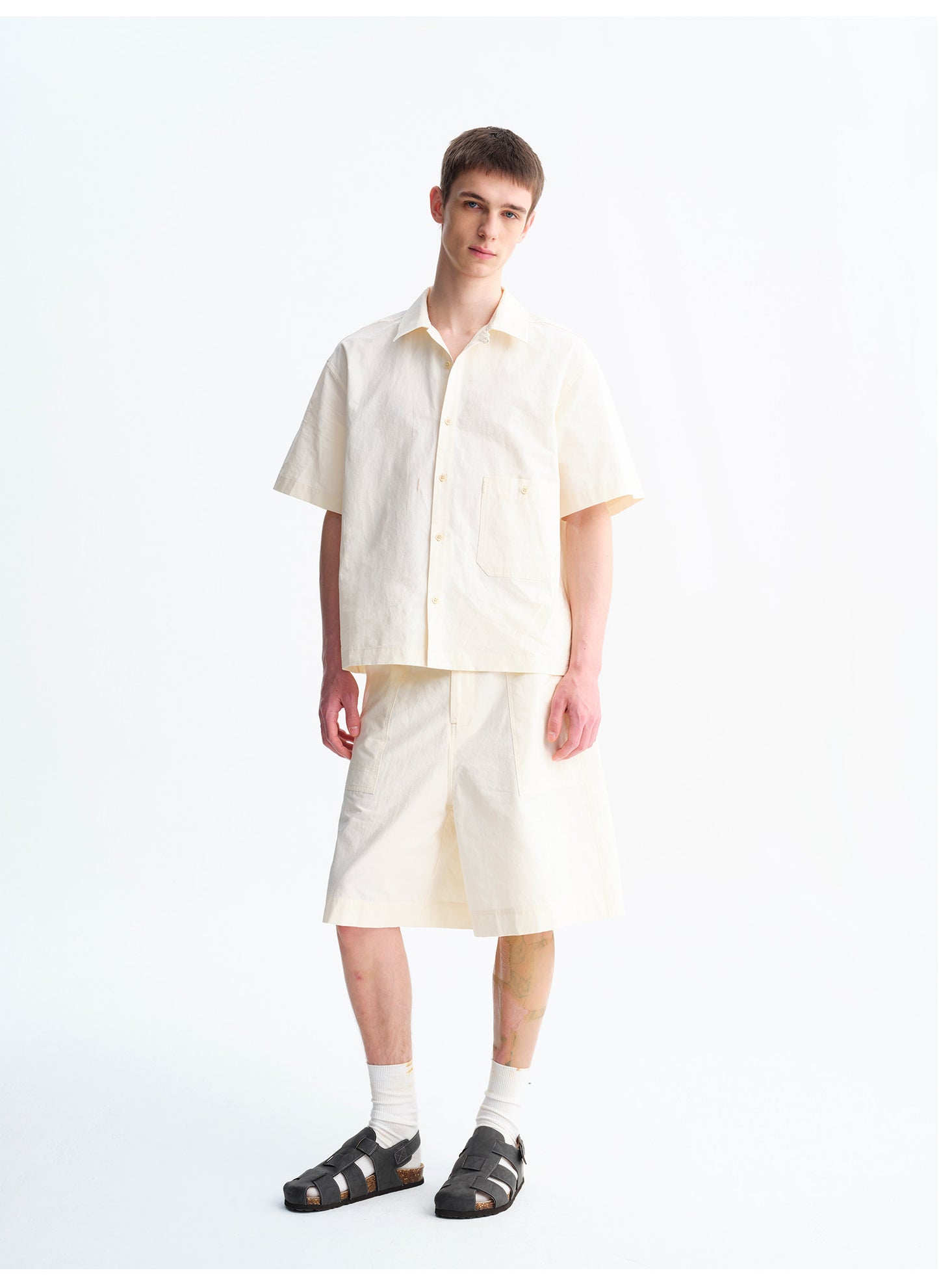 Matte Finish Solid-Color Shirt